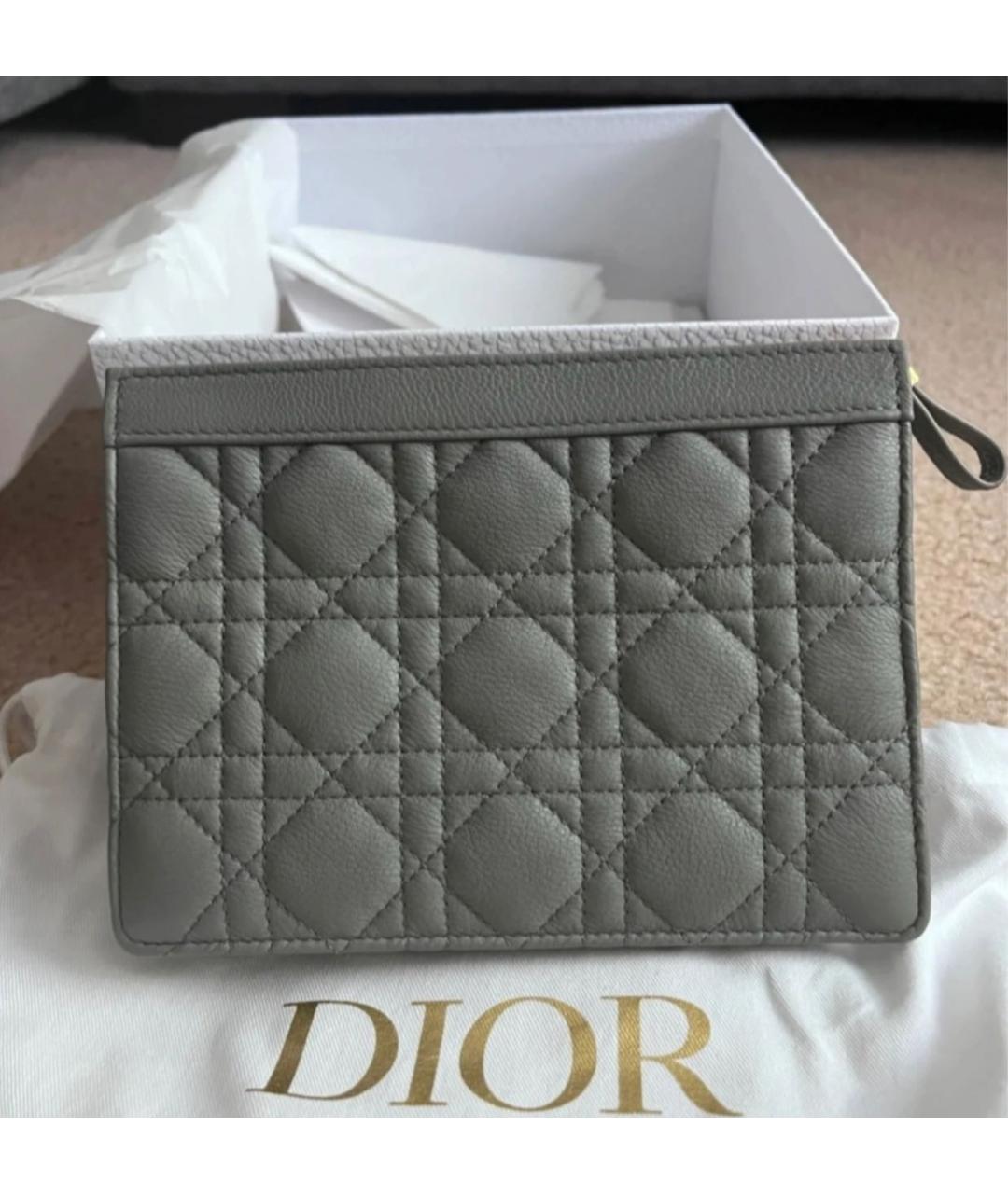 CHRISTIAN DIOR Серая кожаная сумка через плечо, фото 8