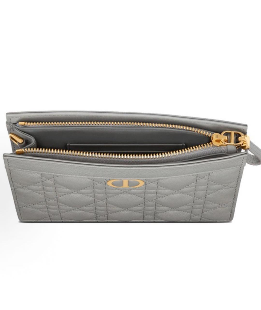 CHRISTIAN DIOR Серая кожаная сумка через плечо, фото 4