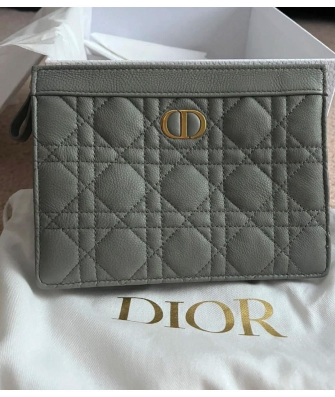 CHRISTIAN DIOR Серая кожаная сумка через плечо, фото 7