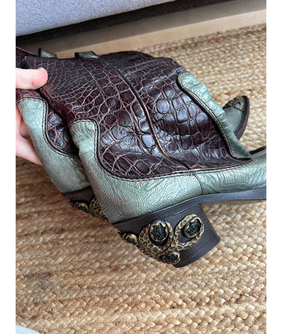 GIUSEPPE ZANOTTI DESIGN Коричневые кожаные полусапоги, фото 3