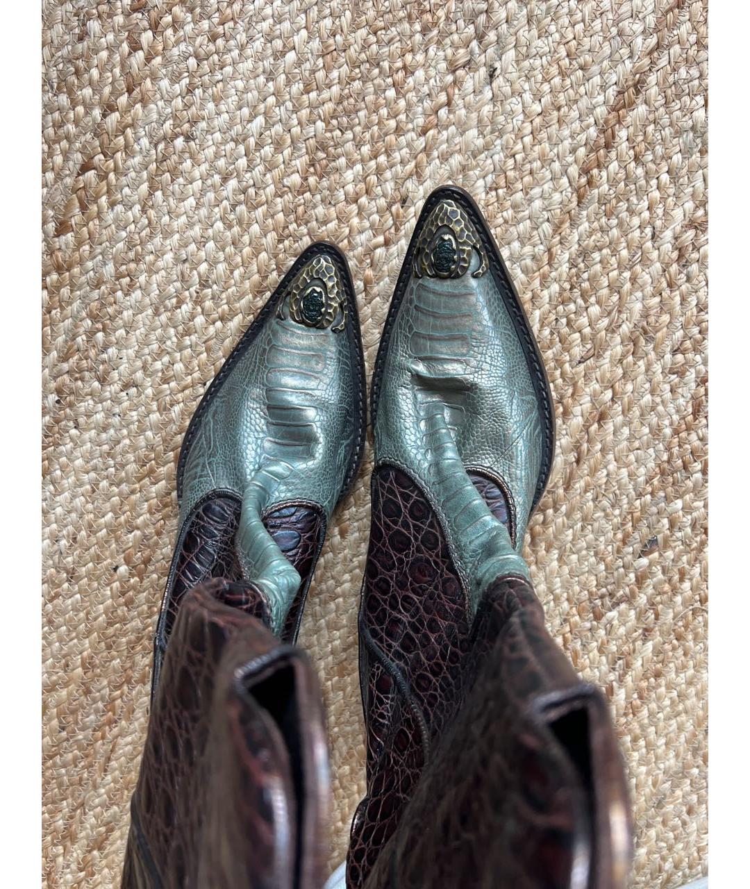 GIUSEPPE ZANOTTI DESIGN Коричневые кожаные полусапоги, фото 2