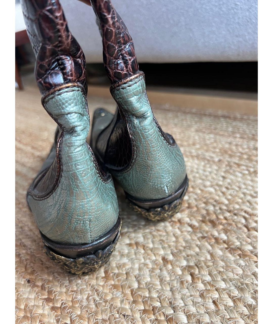 GIUSEPPE ZANOTTI DESIGN Коричневые кожаные полусапоги, фото 6