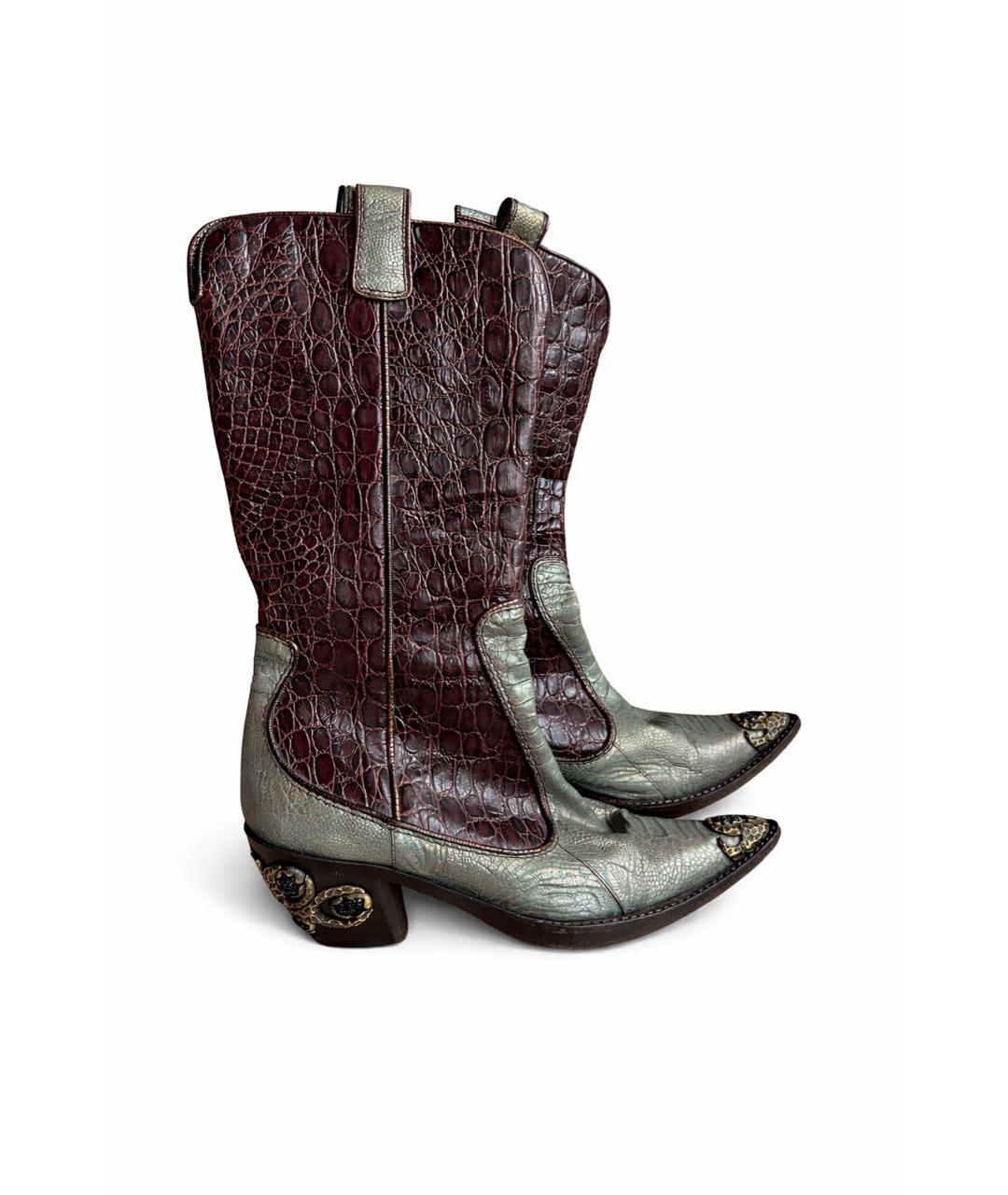 GIUSEPPE ZANOTTI DESIGN Коричневые кожаные полусапоги, фото 9