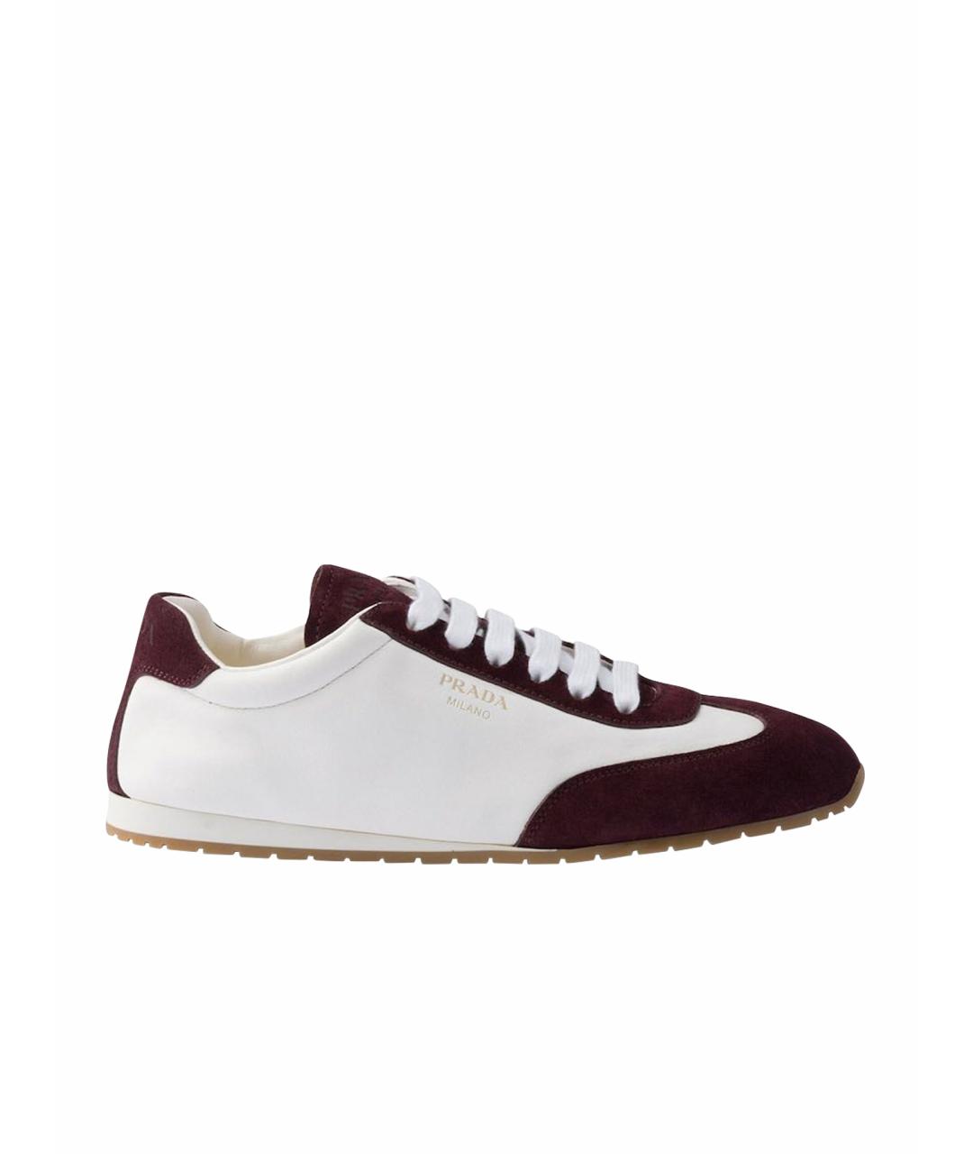 PRADA Белые замшевые кроссовки, фото 1