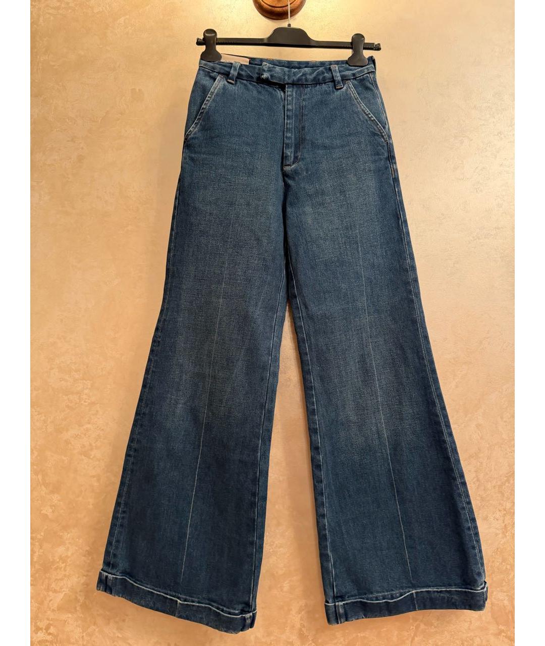 GUCCI Темно-синие хлопковые джинсы клеш, фото 2