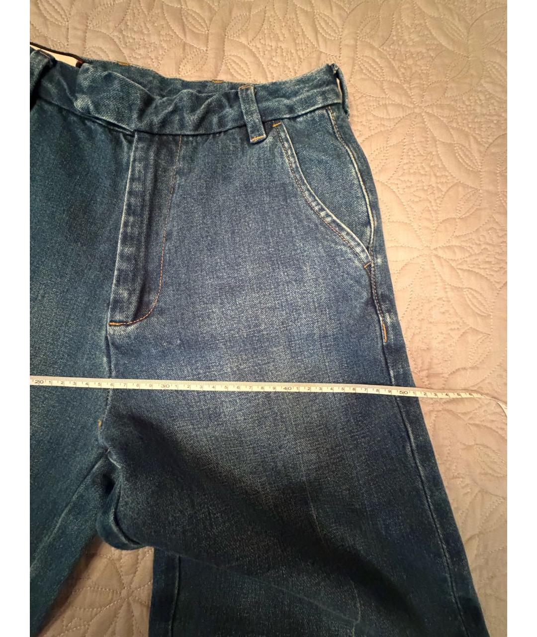 GUCCI Темно-синие хлопковые джинсы клеш, фото 5