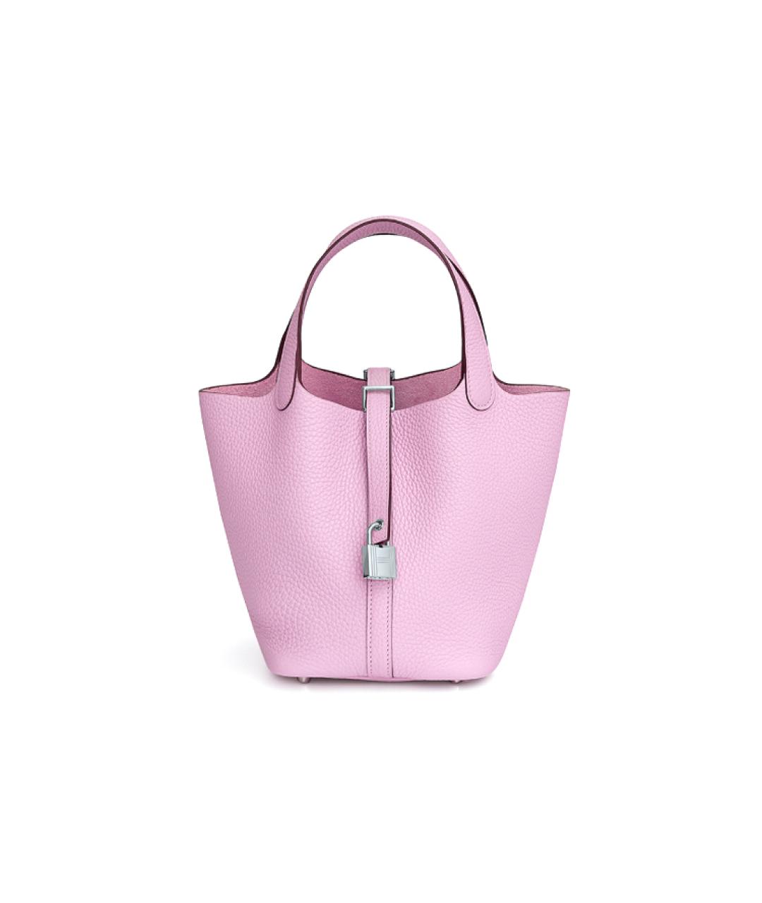 HERMES Розовая кожаная сумка через плечо, фото 6