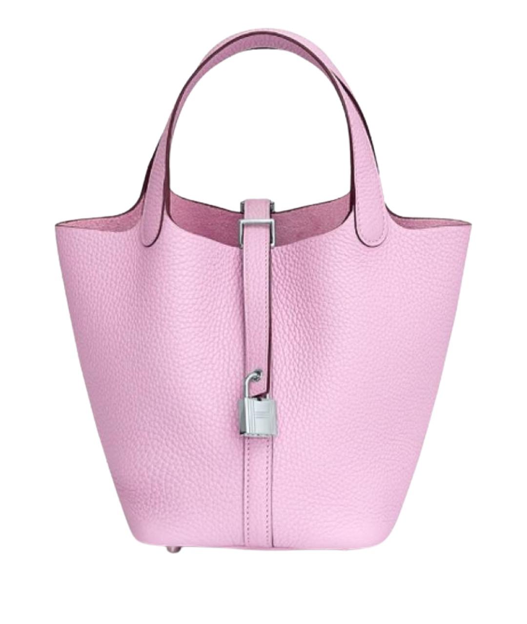 HERMES Розовая кожаная сумка через плечо, фото 1