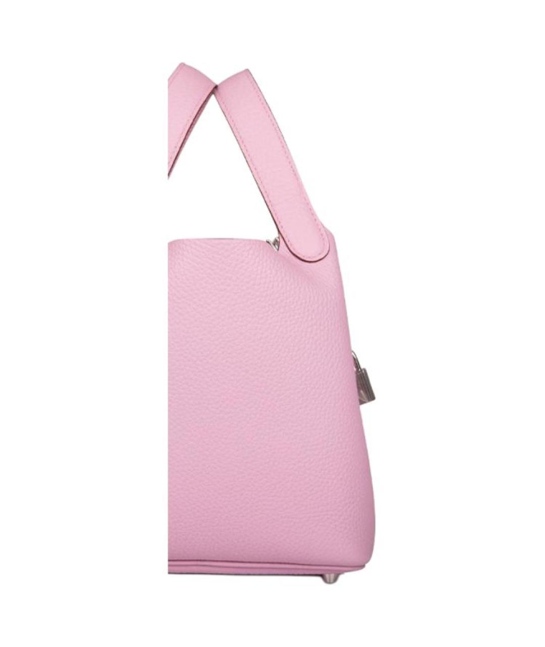 HERMES Розовая кожаная сумка через плечо, фото 5