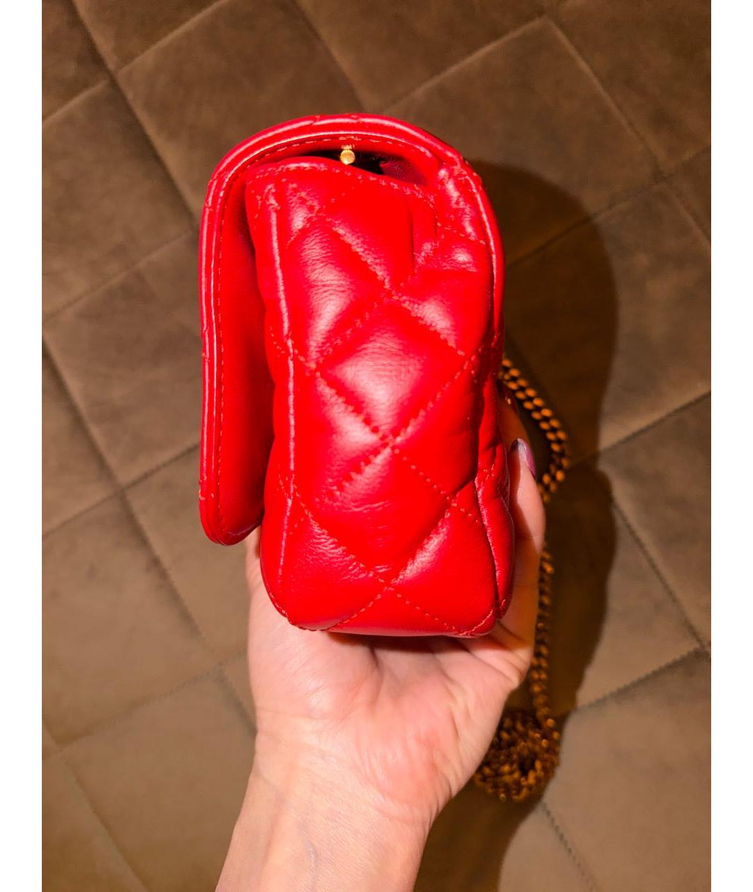 VERSACE Красная кожаная сумка через плечо, фото 5