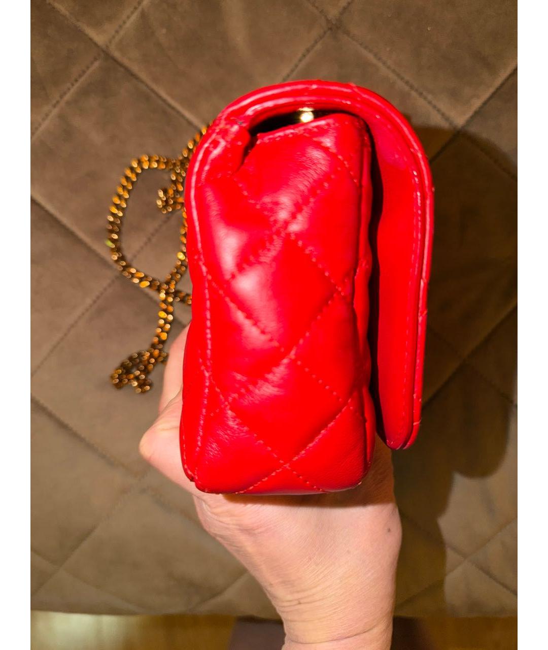 VERSACE Красная кожаная сумка через плечо, фото 4