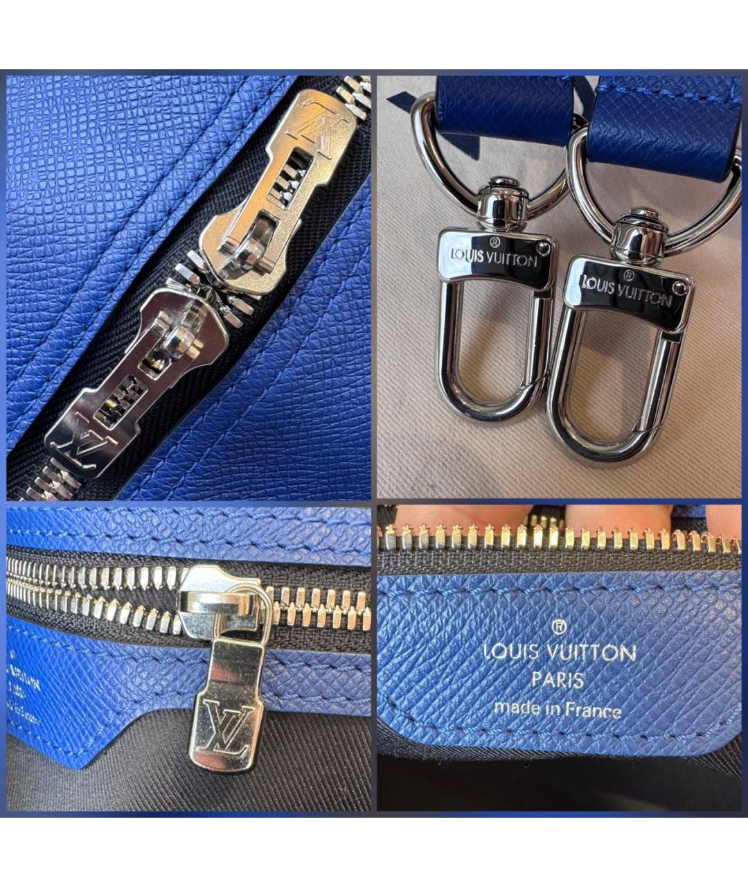 LOUIS VUITTON Синяя кожаная дорожная/спортивная сумка, фото 8