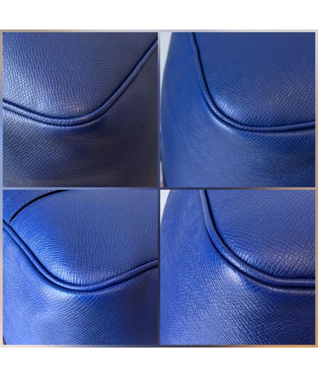 LOUIS VUITTON Синяя кожаная дорожная/спортивная сумка, фото 6