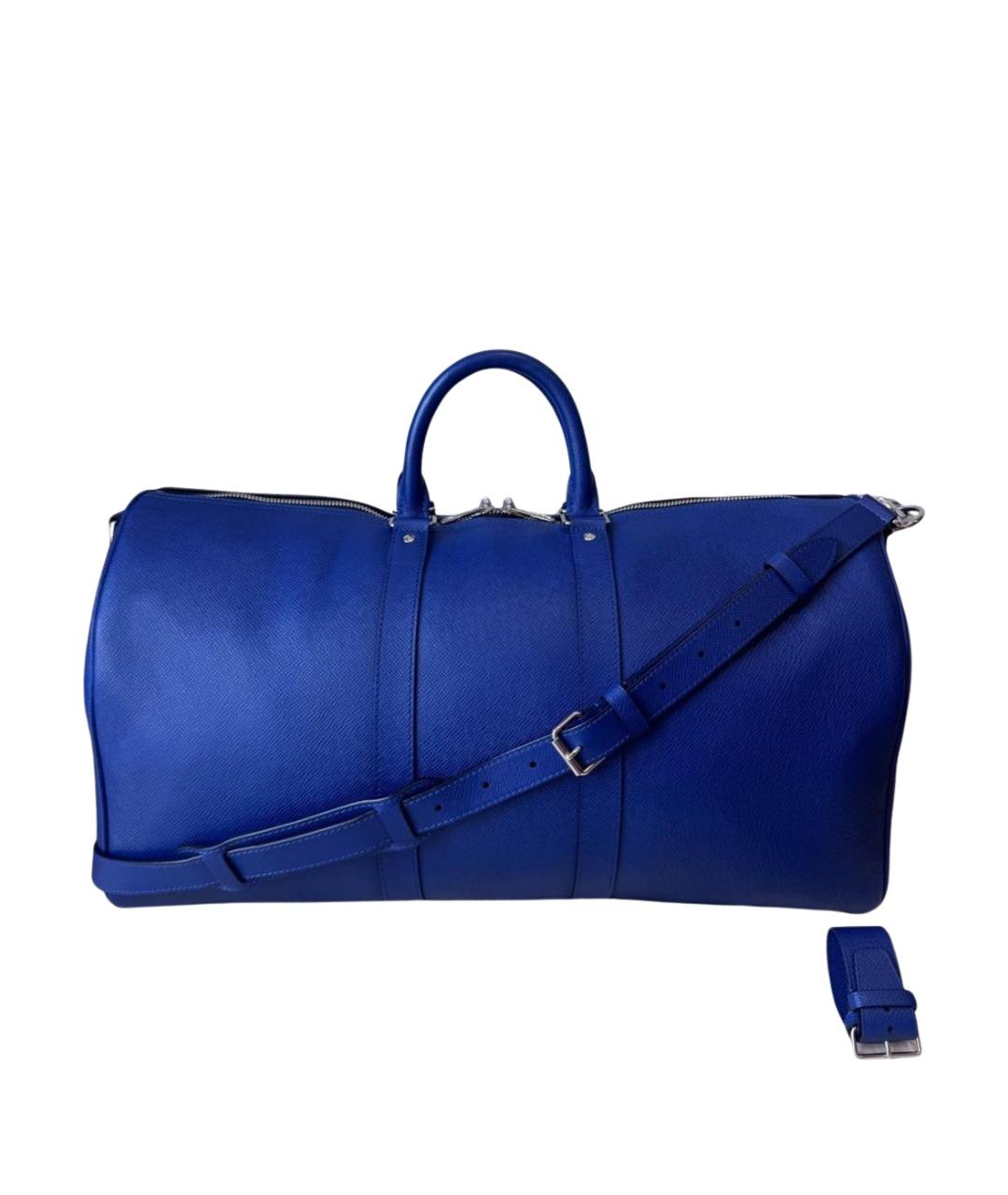 LOUIS VUITTON Синяя кожаная дорожная/спортивная сумка, фото 1