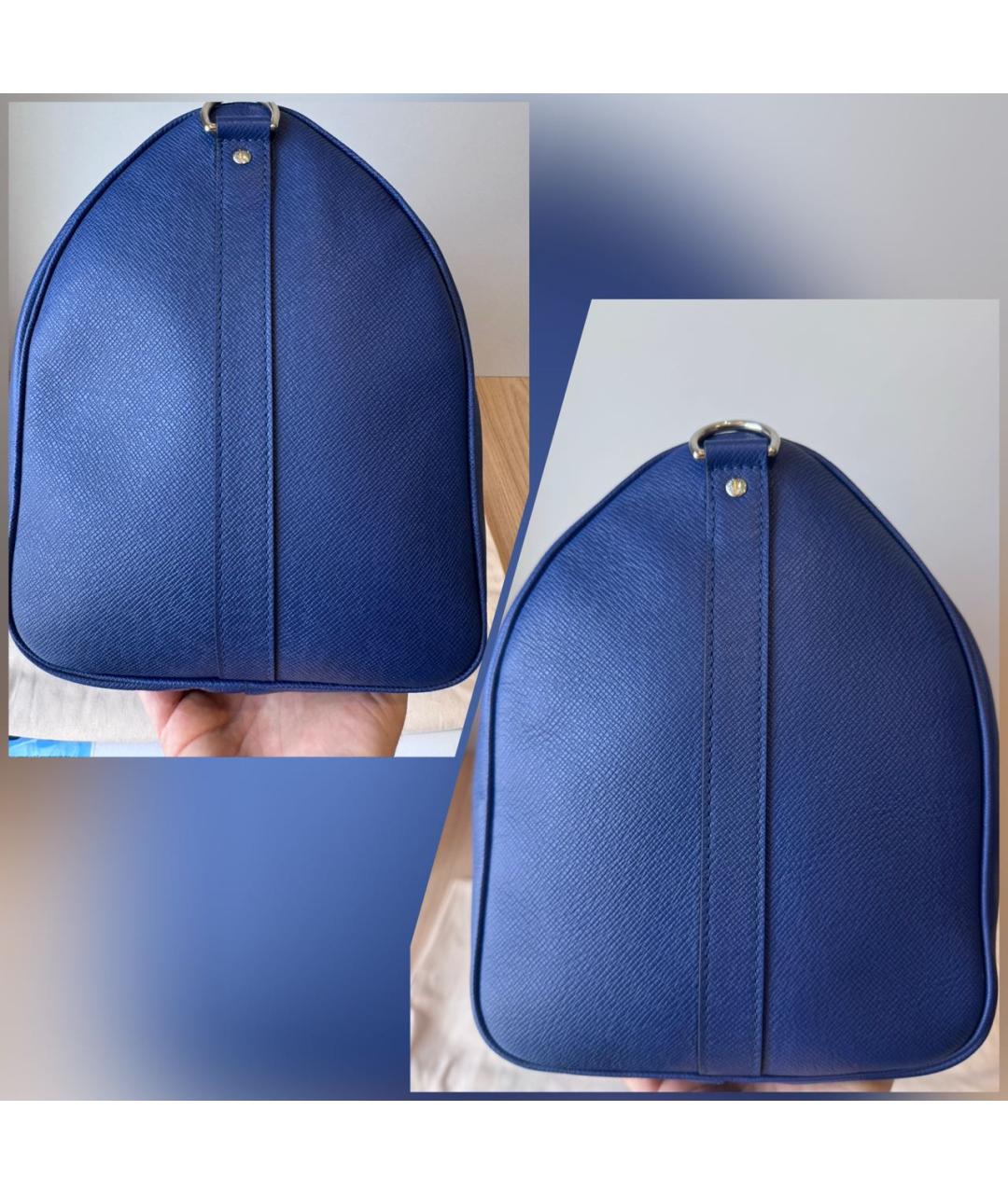 LOUIS VUITTON Синяя кожаная дорожная/спортивная сумка, фото 4