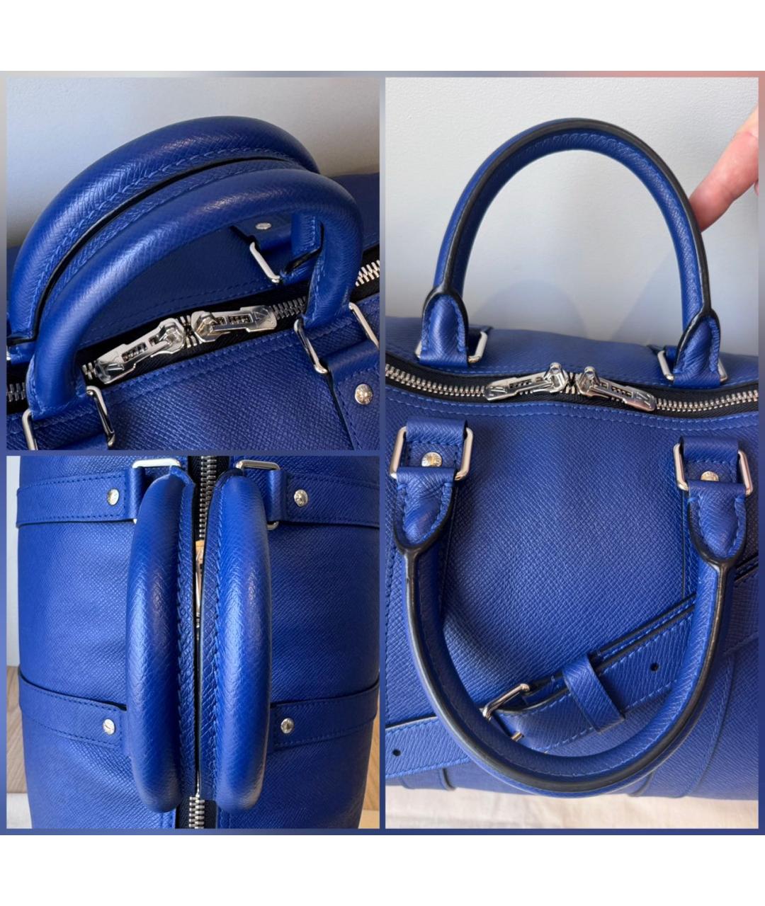 LOUIS VUITTON Синяя кожаная дорожная/спортивная сумка, фото 5