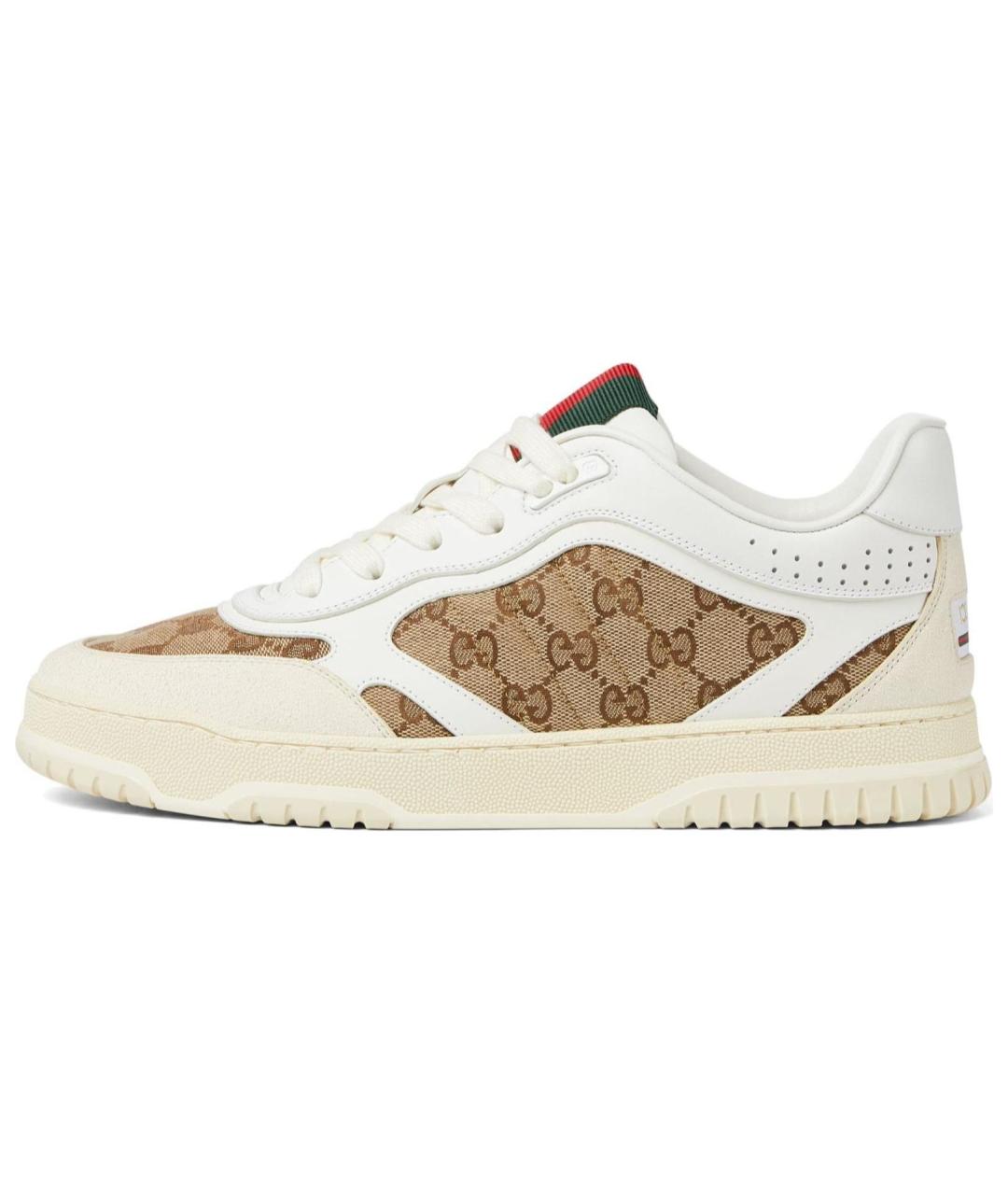 GUCCI Белые кожаные низкие кроссовки / кеды, фото 6