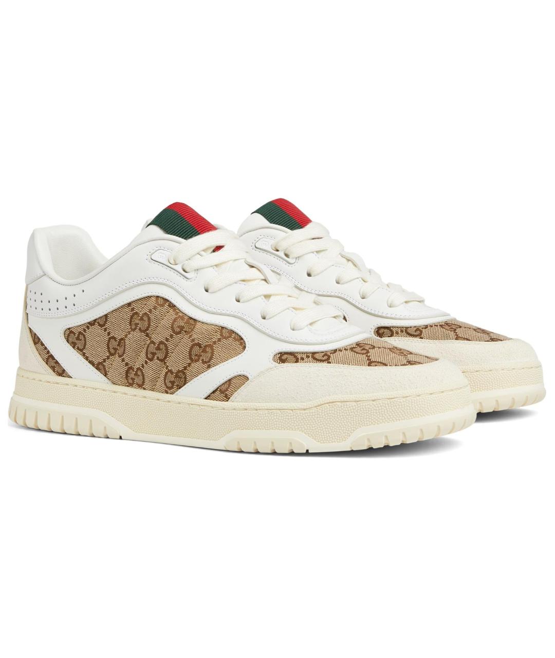 GUCCI Белые кожаные низкие кроссовки / кеды, фото 2