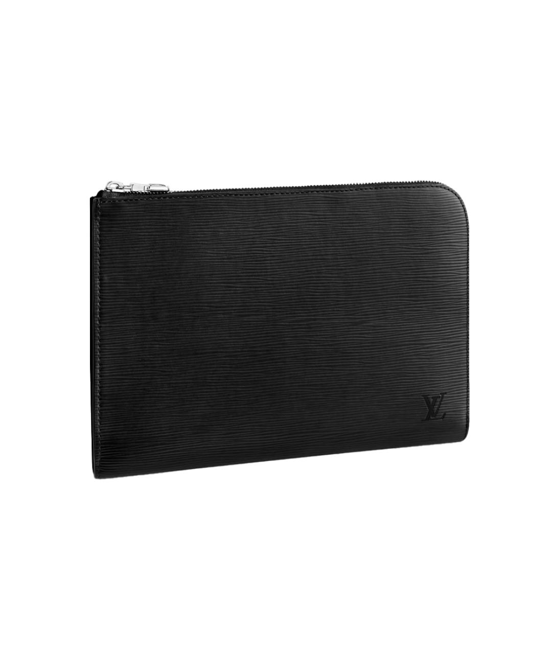 LOUIS VUITTON Черная кожаная папка для документов, фото 6