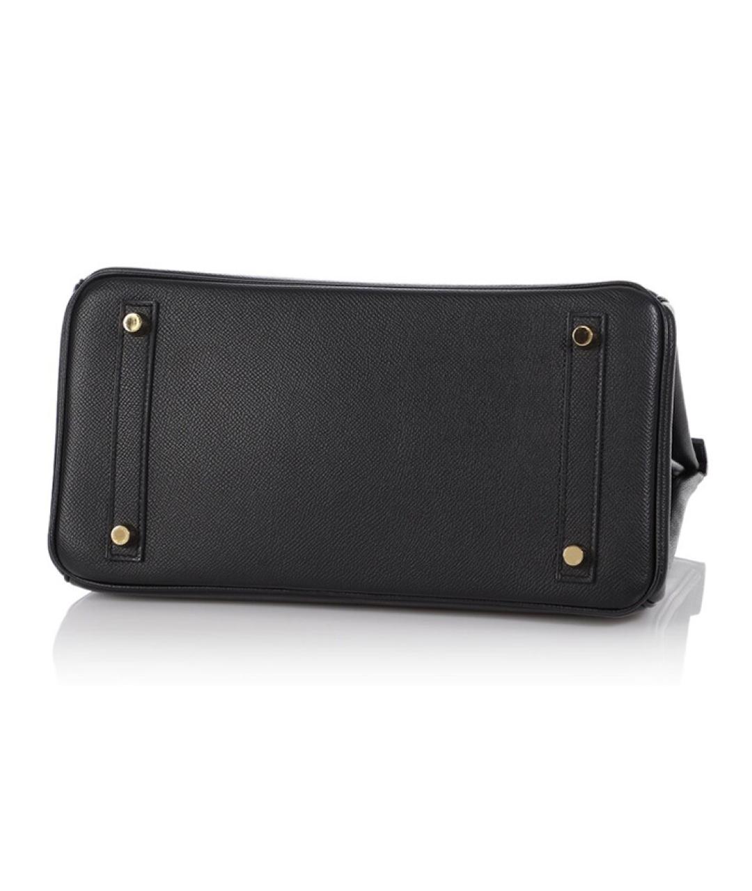 HERMES Черная кожаная сумка с короткими ручками, фото 5