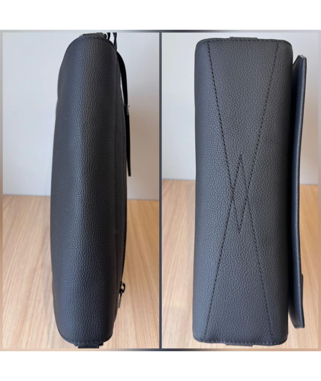 LOUIS VUITTON Черная кожаная сумка на плечо, фото 7