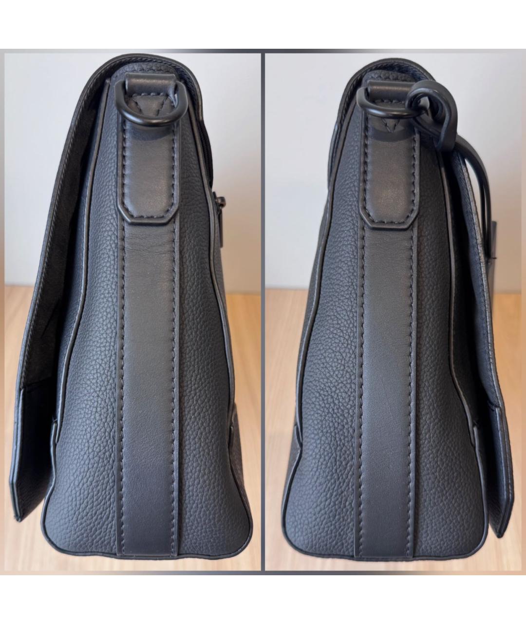 LOUIS VUITTON Черная кожаная сумка на плечо, фото 6