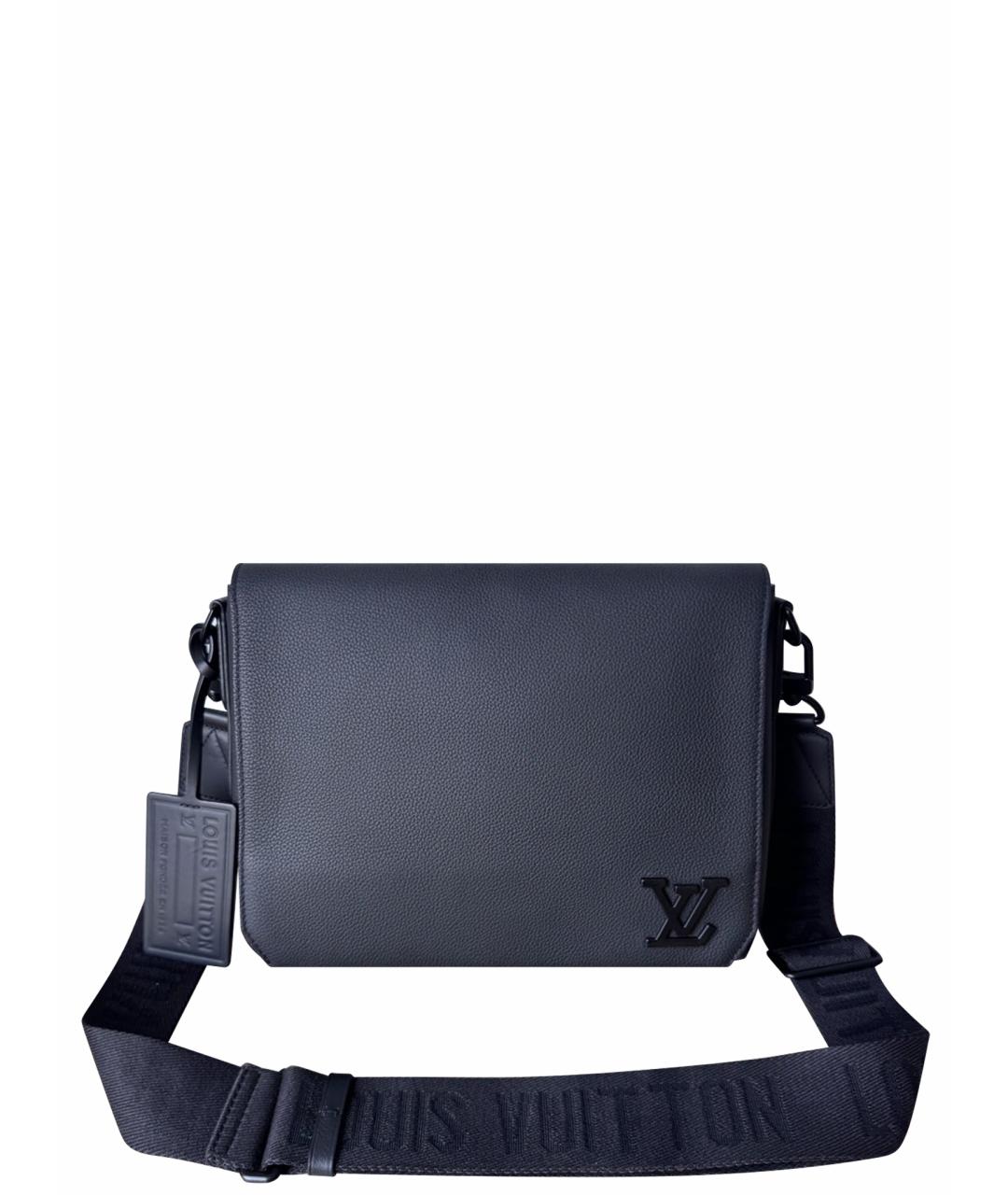 LOUIS VUITTON Черная кожаная сумка на плечо, фото 1