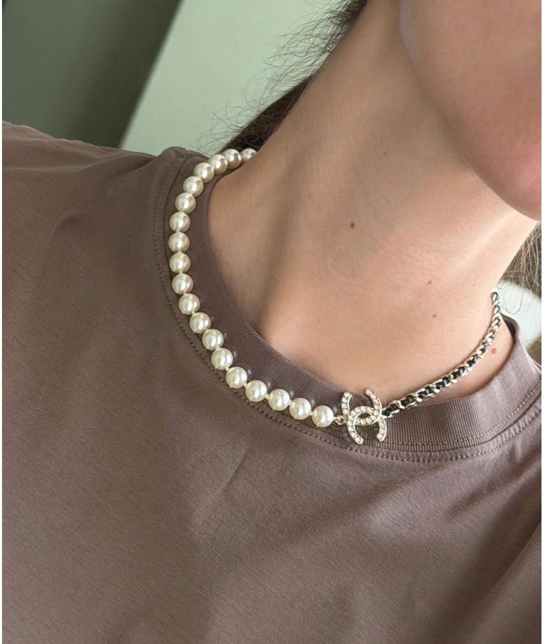 CHANEL Белый жемчужный чокер, фото 3