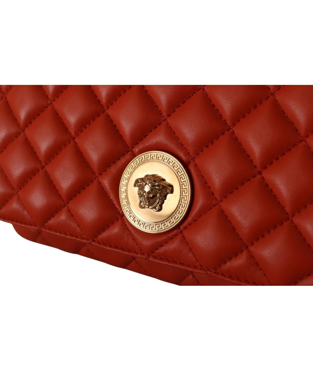 VERSACE Красная кожаная сумка через плечо, фото 7