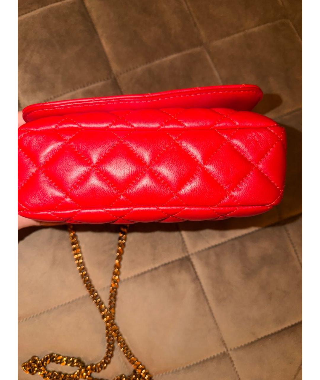 VERSACE Красная кожаная сумка через плечо, фото 3