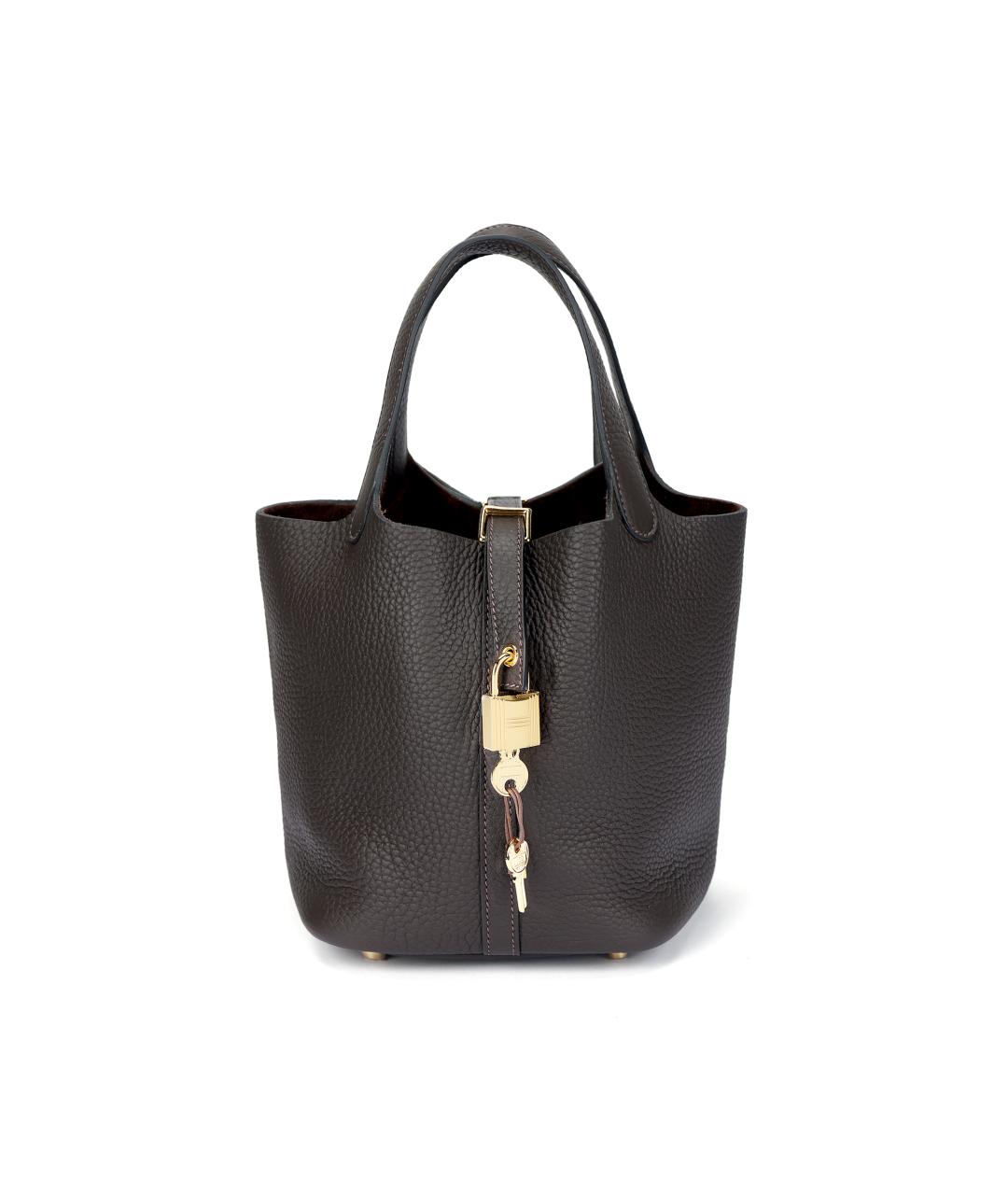 HERMES Коричневая кожаная сумка через плечо, фото 5