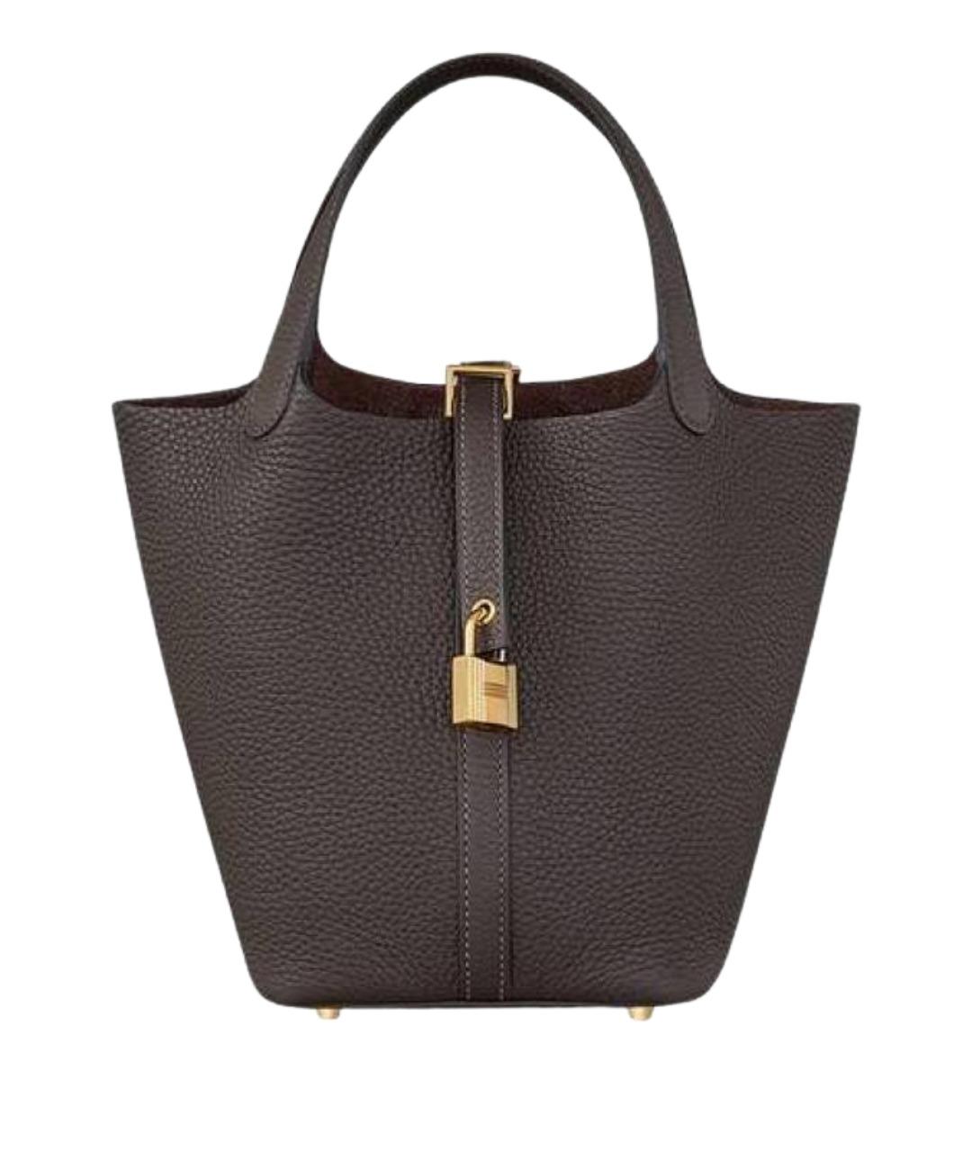 HERMES Коричневая кожаная сумка через плечо, фото 1