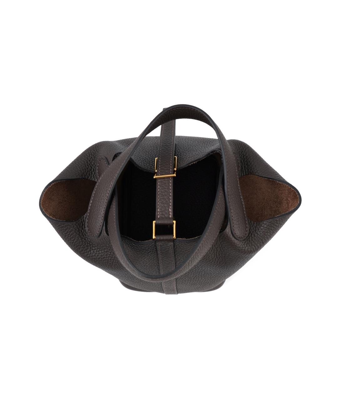 HERMES Коричневая кожаная сумка через плечо, фото 3