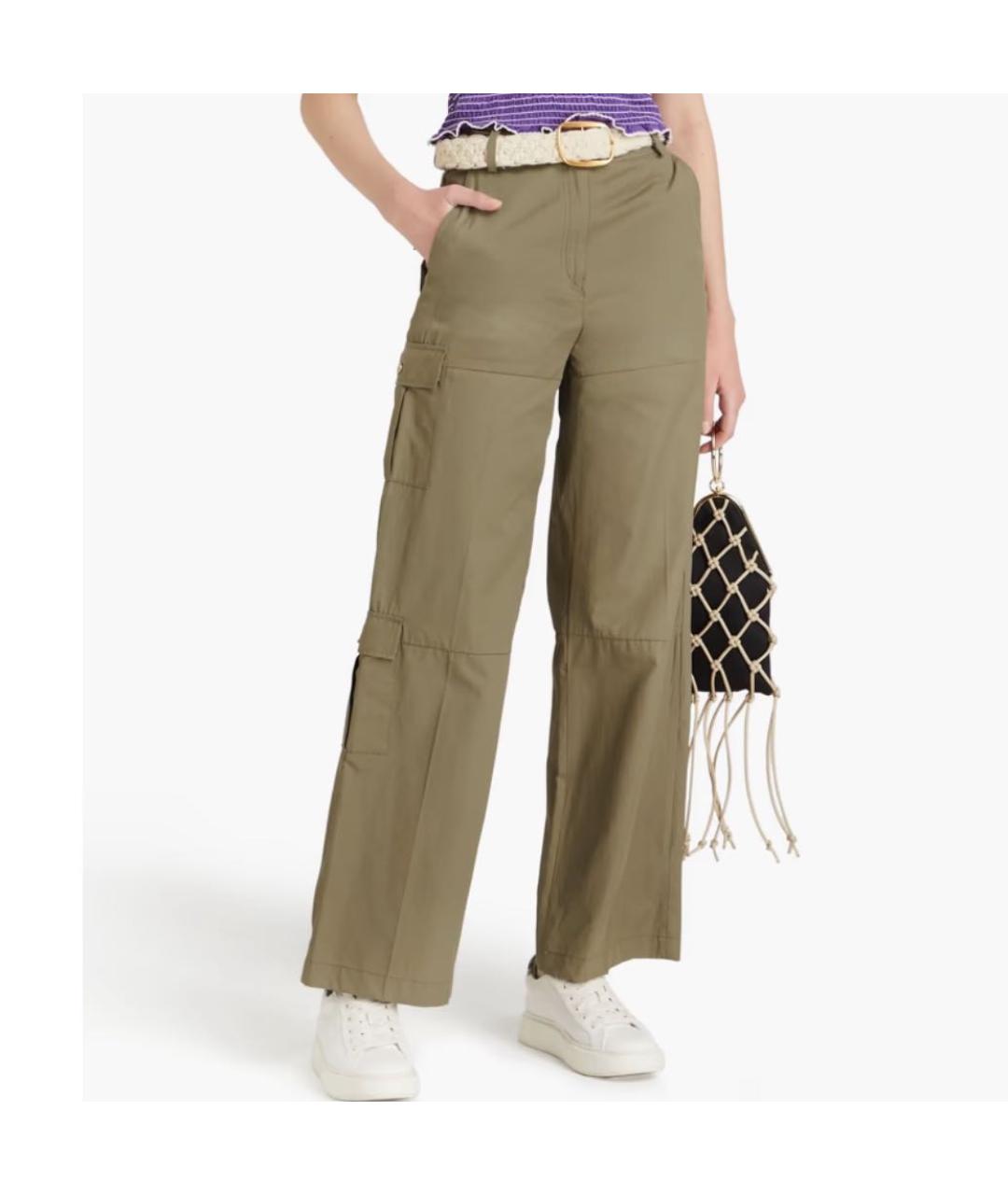 SANDRO Хаки хлопковые брюки широкие, фото 2