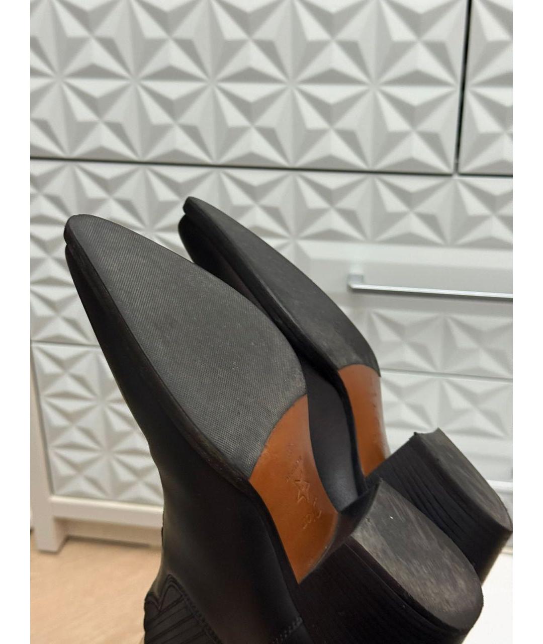 CHRISTIAN DIOR Черные кожаные ботильоны, фото 4