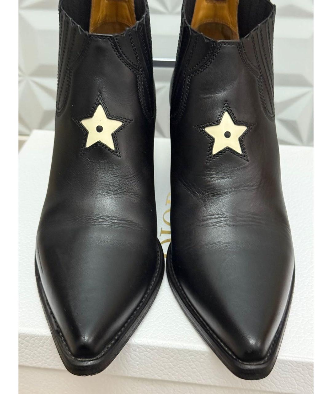 CHRISTIAN DIOR Черные кожаные ботильоны, фото 2