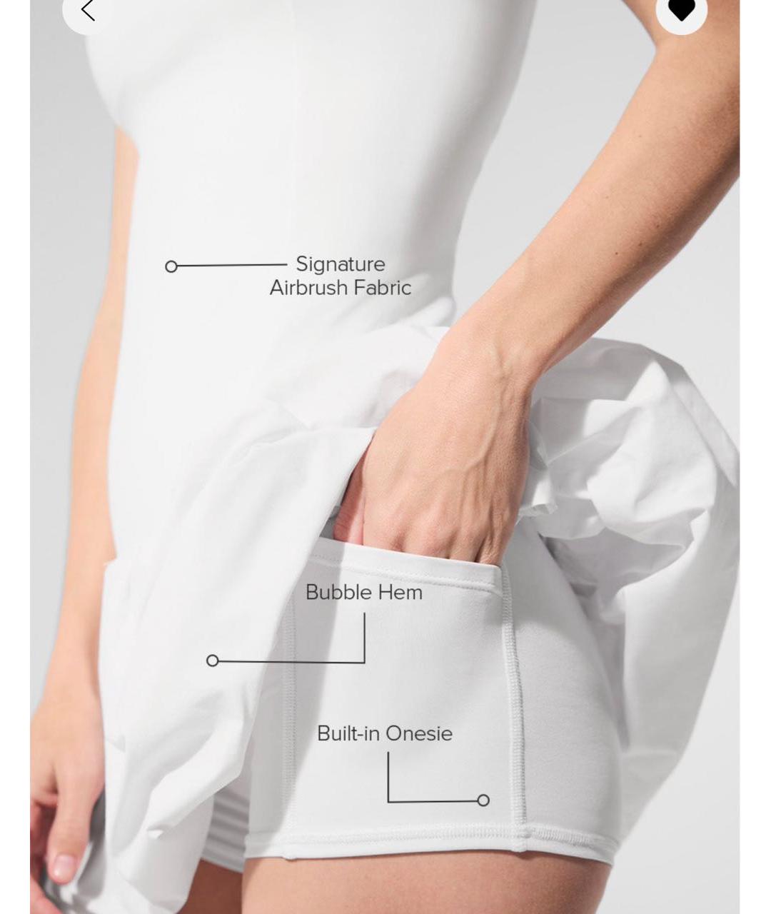 ALO YOGA Белое повседневное платье, фото 3