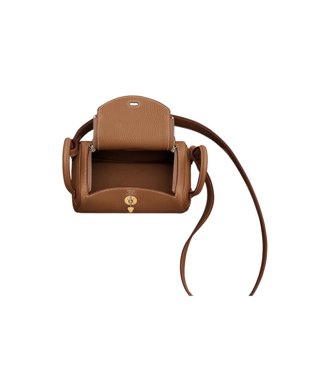 HERMES Коричневая кожаная сумка через плечо, фото 4