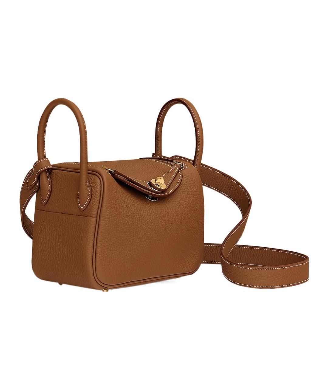 HERMES Коричневая кожаная сумка через плечо, фото 2