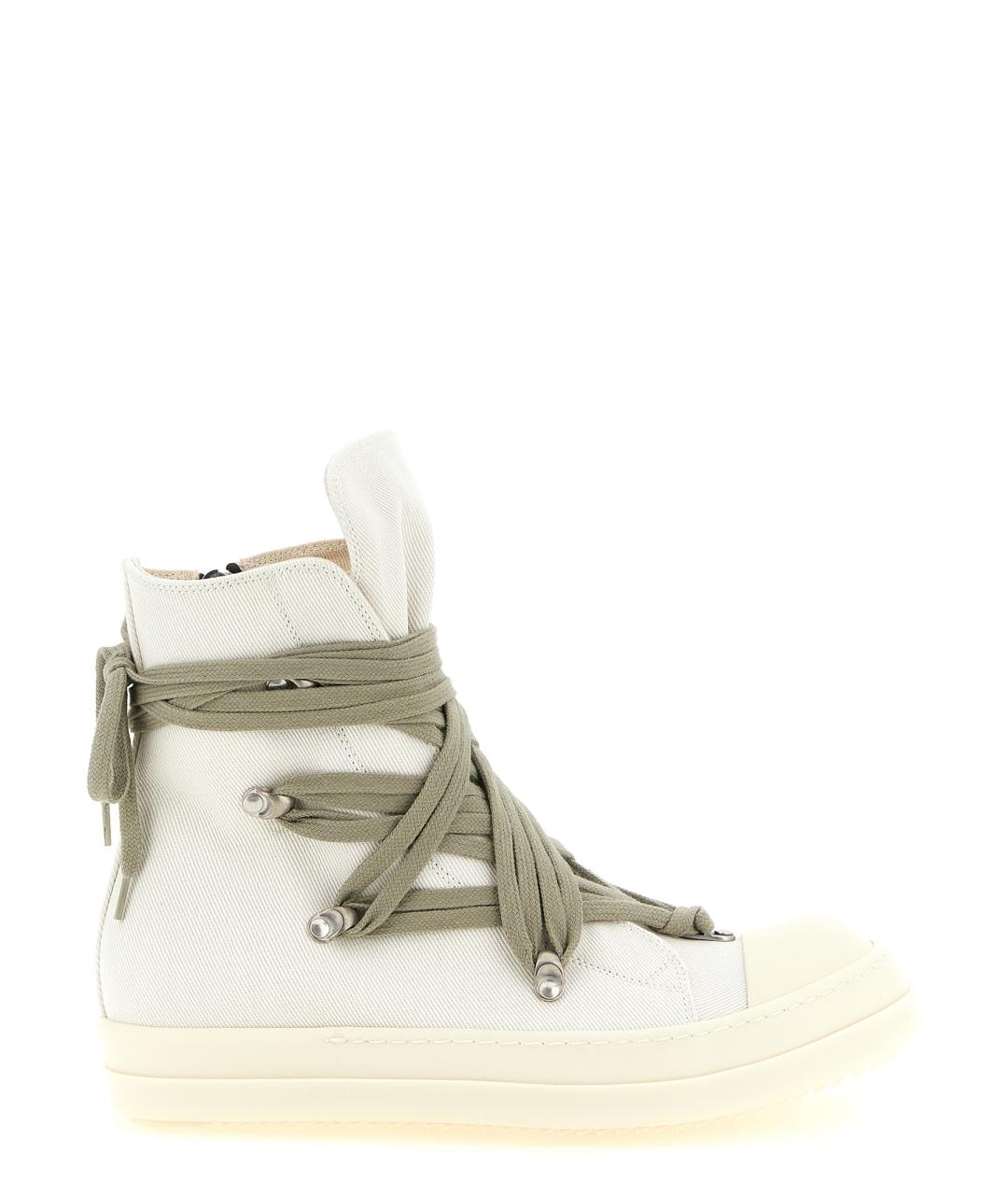 RICK OWENS DRKSHDW Бежевые текстильные высокие кроссовки / кеды, фото 1