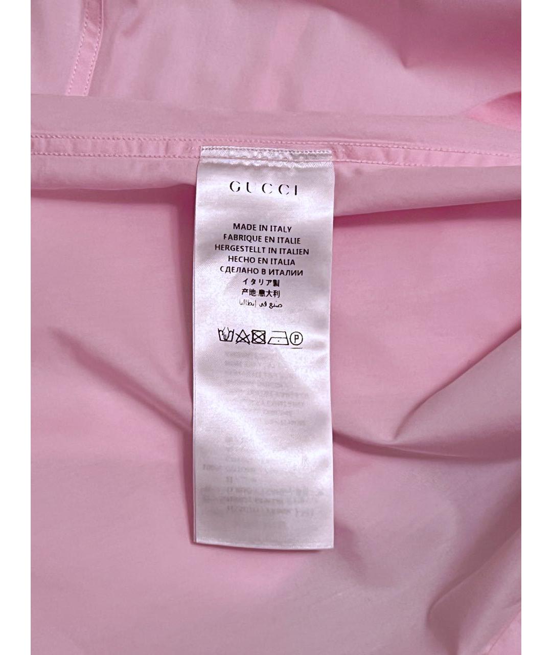 GUCCI Розовая хлопковая кэжуал рубашка, фото 4