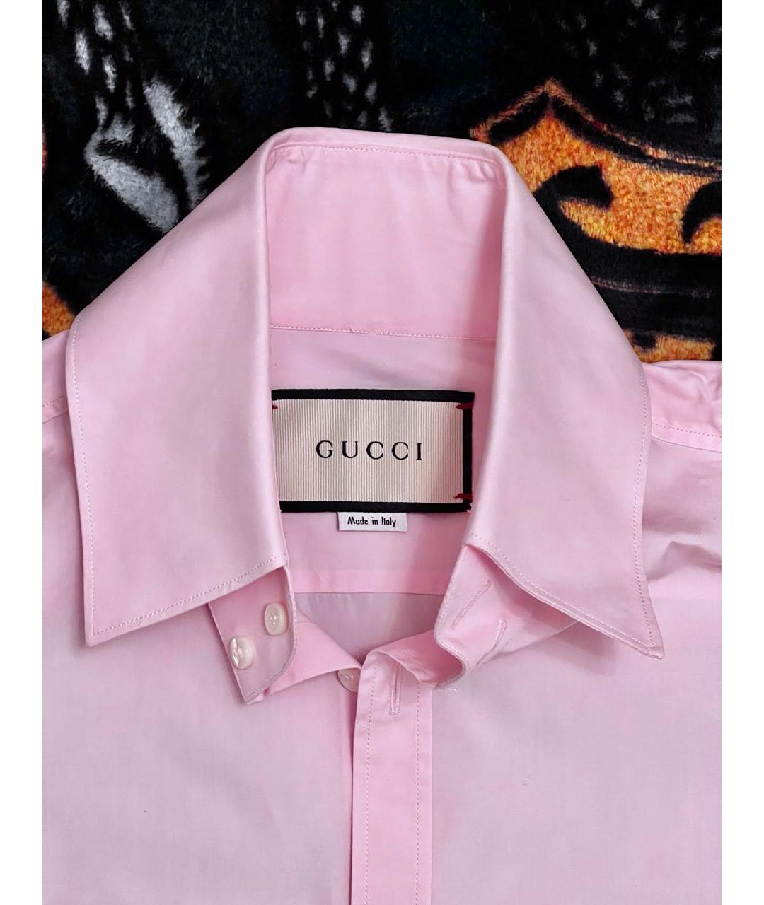 GUCCI Розовая хлопковая кэжуал рубашка, фото 3