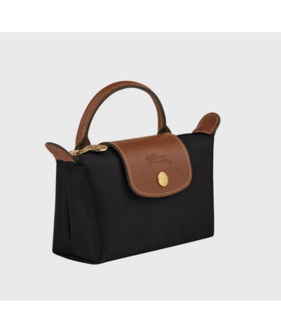 LONGCHAMP Черная тканевая сумка с короткими ручками, фото 2
