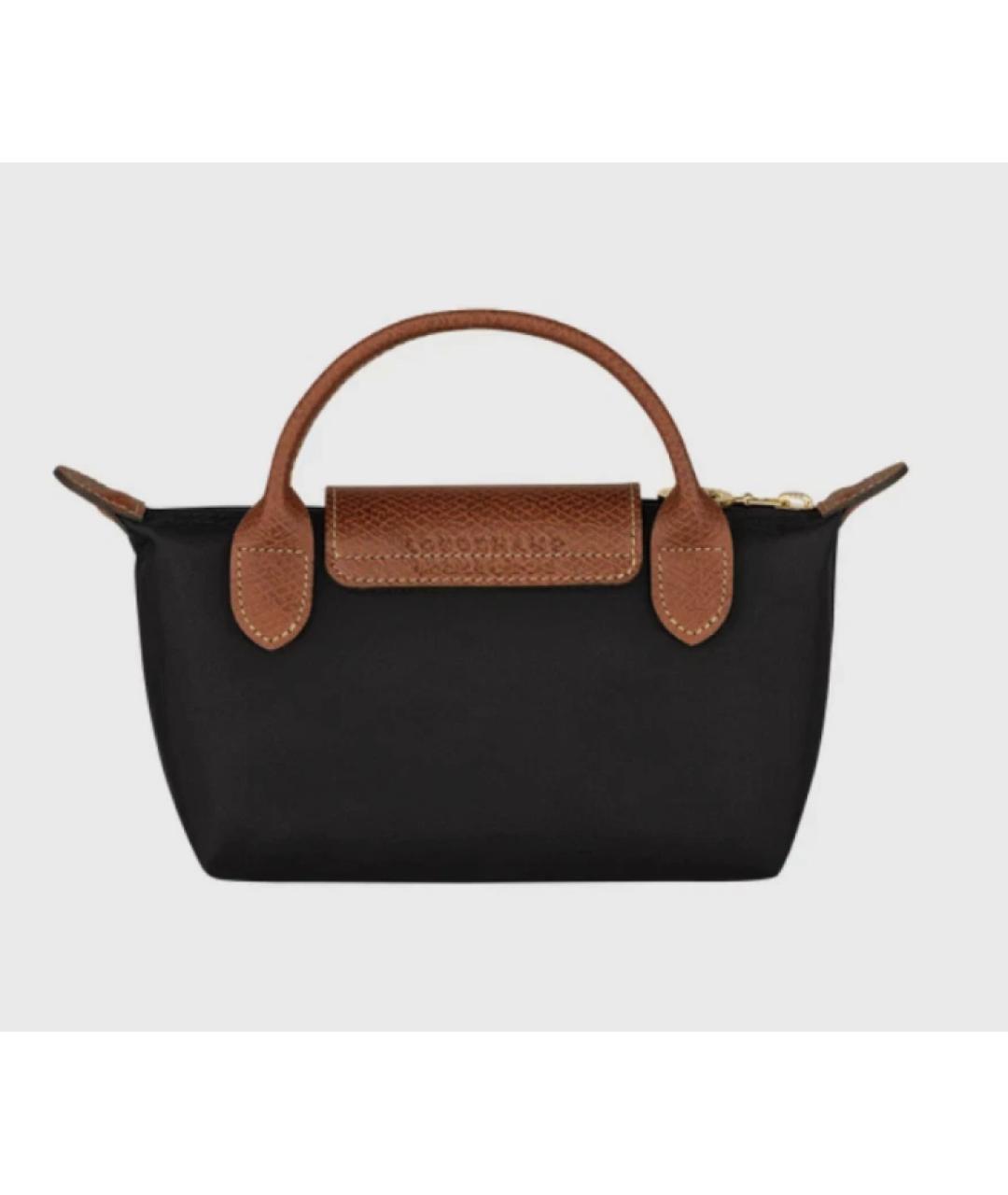 LONGCHAMP Черная тканевая сумка с короткими ручками, фото 3