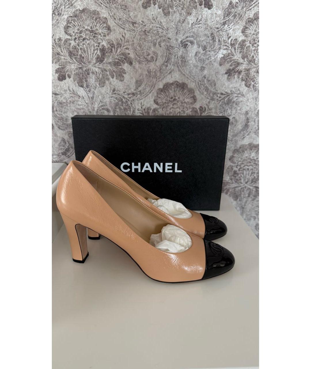 CHANEL Бежевые кожаные туфли, фото 7