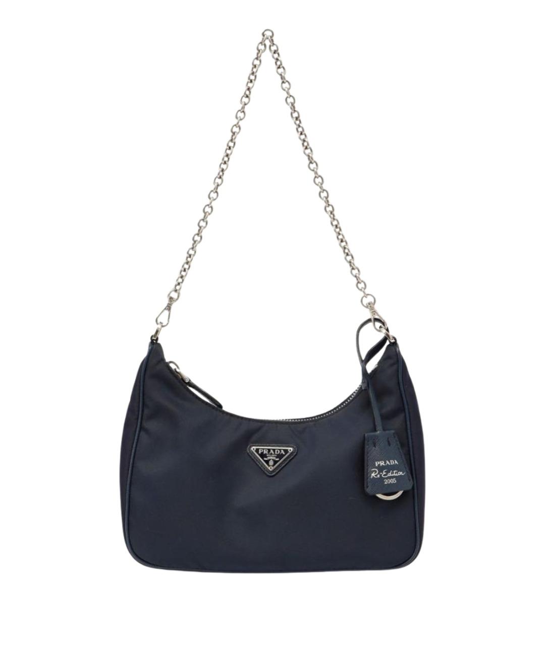 PRADA Темно-синяя тканевая сумка через плечо, фото 1