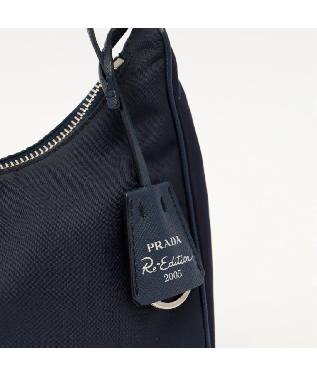 PRADA Темно-синяя тканевая сумка через плечо, фото 7