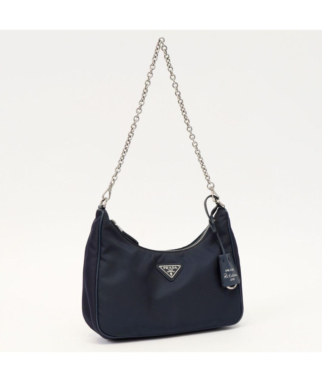 PRADA Темно-синяя тканевая сумка через плечо, фото 3