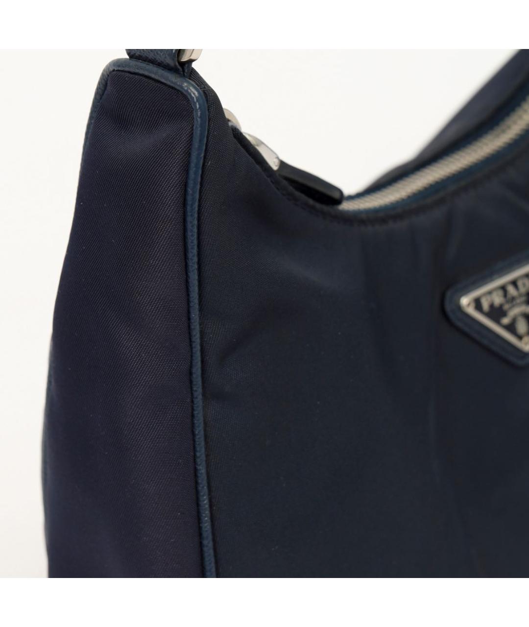 PRADA Темно-синяя тканевая сумка через плечо, фото 8