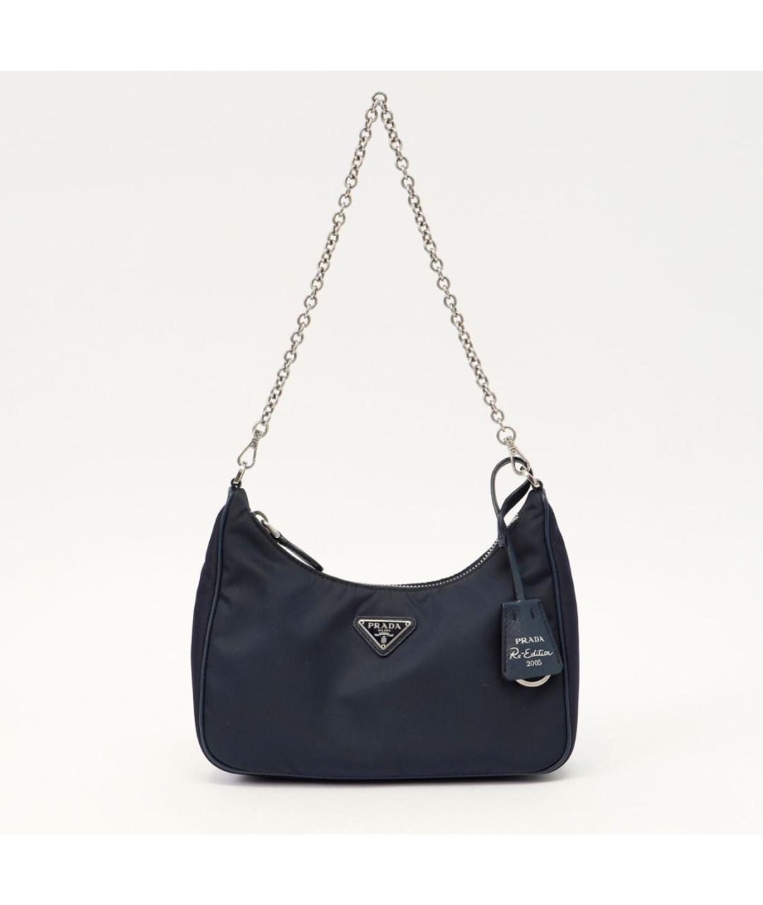 PRADA Темно-синяя тканевая сумка через плечо, фото 9